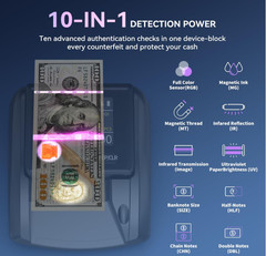 Comprobador de billetes con pantalla digital 3″ para USD EUR CAD MXN