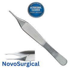 Novosurgical 0621-12 Adson Thumb Forceps, 1×2 Teeth, Straight, 4.75″