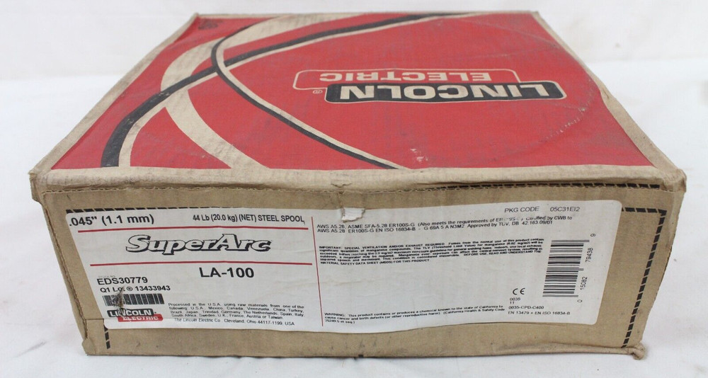 New Lincoln SuperArc .045″ 1.1mm LA-100 44lb MIG Welding Wire Coil EDS30779