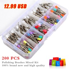 200pcs Dental Teeth Prophy Polishing Brushes Latch Type Mixed 2.35mm 10 Mixed