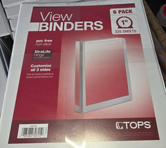 TOPS 3 Ring Non-Stick View Binder, 1″ Round Ring, White, 6 ct – TOP91125