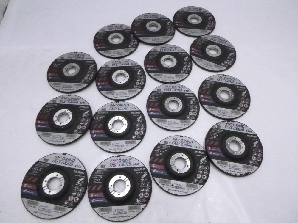 8 Pack United Abrasives SAIT 20160 A24N 4-1/2×1/4×5/8-11 Fast Grinding Wheels