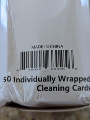Slean Swipe Cleaning Card 50 Individually Wrapped Cleaning Cards ALCOHOL FREE