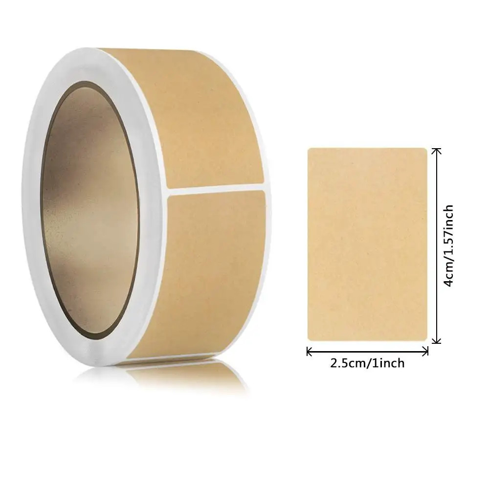 Kraft Paper Sticker Roll Self Adhesive Blank Handwritten Classification Label