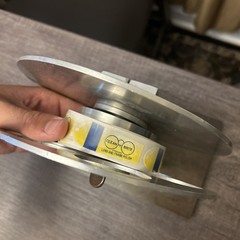 Vintage Shrink Sleeve Reel Holder Thermometer Label Dispenser Metal