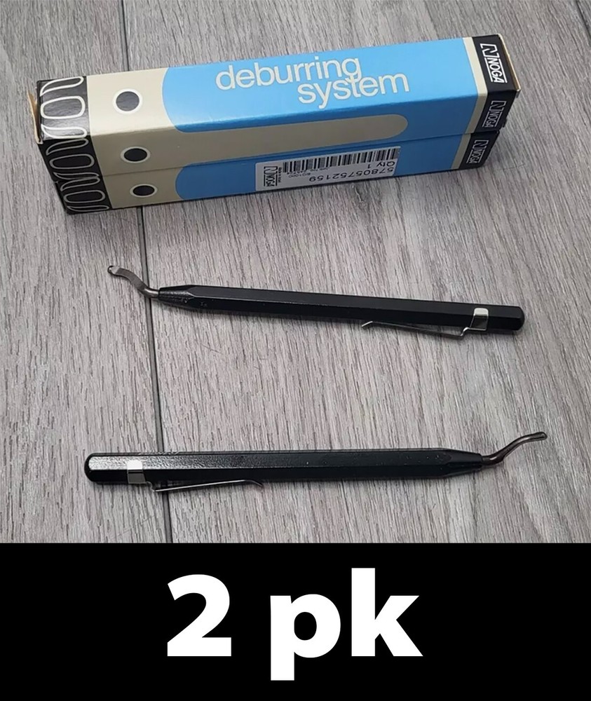 2pk Noga EO1000 Deburring System Tool, Black with Pocket Clip