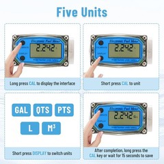 Flow Meter 1″ Digital Turbine Fuel Meter Waterproof Inline NPT Thread Flowmeter