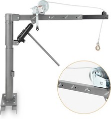 1100 lbs Pickup Truck Crane Hoist Crane 360° Swivel Hoist Lift with Manual Winch