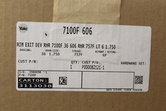 NEW OPEN BOX Yale Commercial 3′ Rim Exit Device 7100F 36″ 606 Satin Brass