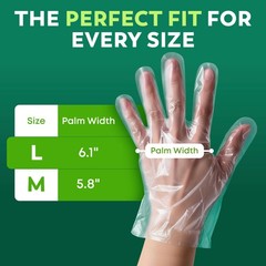HD PROTECT Disposable Plastic Gloves 600 Pack (Large) – Food Safe, BPA & Late…