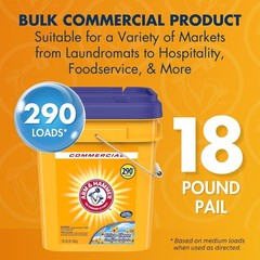 Arm & Hammer Professional Powder Laundry Detergent 18lb Pail 290 Loads