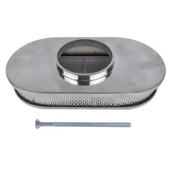 15″ Oval Full Finned Polished Aluminum Air Cleaner Filter Fits for Chevy SBC