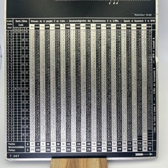 Usines Tornos R10 Speed Threading Chart Plate T347 Moutier Suisse Screw Machine