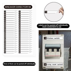 16 Sheets Breaker Panel Labels Electrical Box Sticker Numbers Breaker…