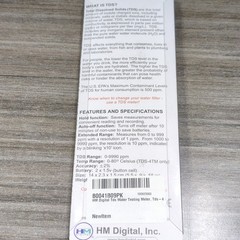 HM Digital TDS-4 TDS Meter Water Quality Tester, 0-9990 ppm Range