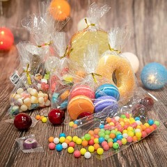 300pcs Cellophane Bags 6X9 5X7 4X6 Cellophane Treat Bags with Ties Goodie Bag Cl