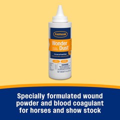 Farnam Wonder Dust Wound Powder, Blood Coagulant for Horses and Show Stock, for
