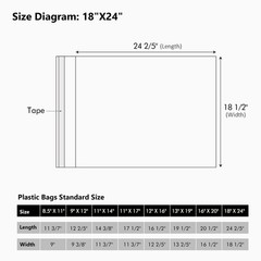 50 Pk Acid-Free Clear Sleeves Storage Bags for 18×24 Art Prints Photos Mats