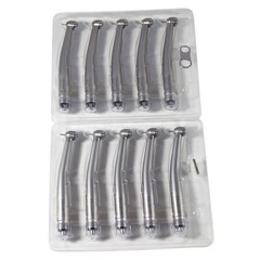 10 PCS Dental LED E-Generator Fiber Optic High Speed Handpiece 4 Hole NSK Style
