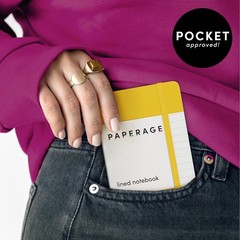 PAPERAGE Lined Pocket Journal Notebook, 1 Pack, (Black), 160 Single, Black