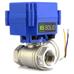 U.S. Solid 1/4″ NPT Motorized Ball Valve 9V 12V 24V AC/DC 3-Wire SS304