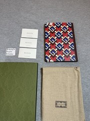 Authentic Gucci Luxury Notebook Journal Geometric G Red Blue New With Gift Box