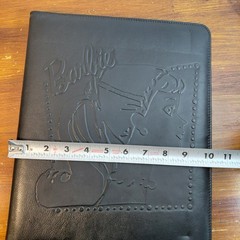 Vintage Barbie Faux Leather Padfolio Folder W Barbie Notepad 10×12 Black