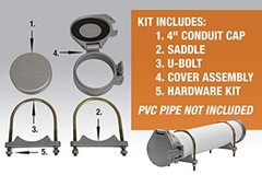 4 in Lockable Conduit Carrier Kit Van Roof Top Mount PVC Tube Pipe Holder Truck
