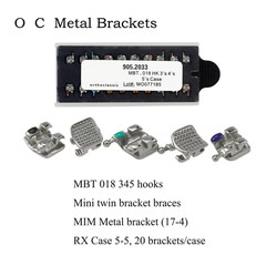 Dental Orthodontic Brackets Braces Metal Mini Roth MBT Slot 022 018 Hooks 345