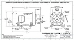 Baldor-Reliance 1HP 3PH Motor 1760RPM 230/460V 143TC Frame C-Face VEM3546-58