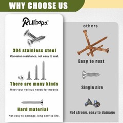 200PCS 304 Stainless Steel High Hardness Wood Screws Assortment Kit, 3 Sizes …