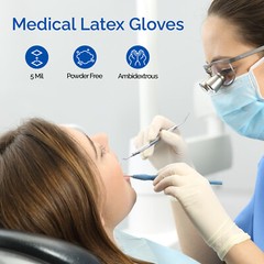 5 Mil Medical Latex Examination Gloves Disposable Powder Free White Glove 1000