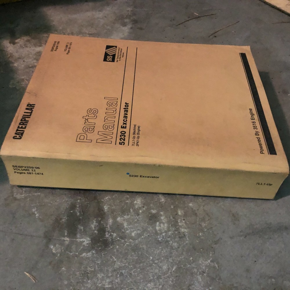 CAT CATERPILLAR 5230 EXCAVATOR PARTS CATALOG MANUAL BOOK 7LL VOL I, 2 AND 3