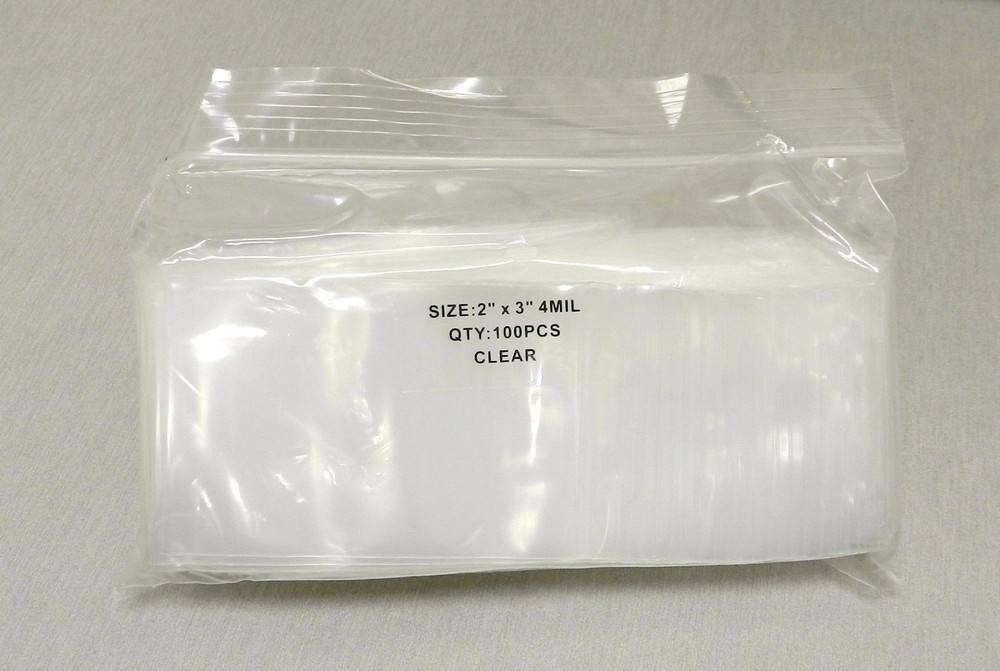 4mil Zip Seal Bags 2×3 Reclosable Heavy Duty 2″x3″ Thick 100 Baggies Small