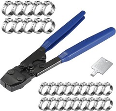 PEX Cinch Clamp Tool Kit w/ Stainless Steel Clamp Rings 20 -1/2″ & 10 – 3/4″)