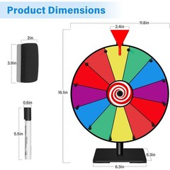 12inch Spinning Prize Wheel 12 Slots Tabletop Spinner Game With Base Standing