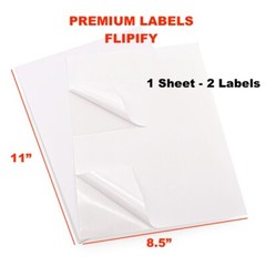 50-8000 Shipping Labels 8.5″ x 5.5″ Half Sheets Blank Self Adhesive 2 Per Sheet