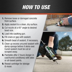 DAP Concrete Crack Filler Mortar Sealant 10.1oz Waterproof Weatherproof Caulk