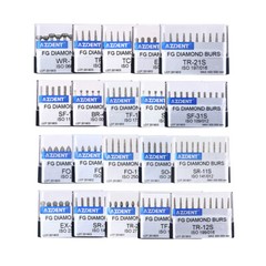 1-100X AZDENT Dental Diamond Burs Set FG Drills Burs for High Speed Handpiece