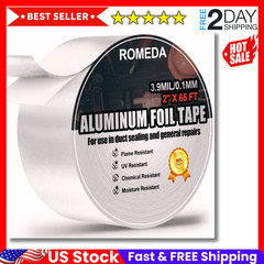 Aluminum Foil Tape 2″ x 65ft | 3.9 Mil High-Temp HVAC Tape for Ductwork & Vents*
