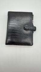 Rare Filofax Pocket Topaz Black leather Organizer Planner unused retired