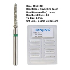 Dental Diamond Burs FG Round End Taper Football Coarse Fine High Speed 856 850