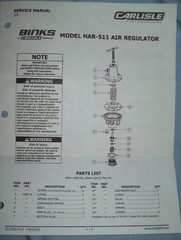 Binks 85-470 Pressure air regulator control gauge assembly valve HAR511 Carlisle