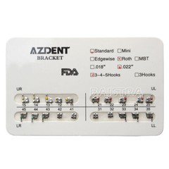 Dental Orthodontic Brackets Braces Standard Roth.022 Hooks 345 AZDENT