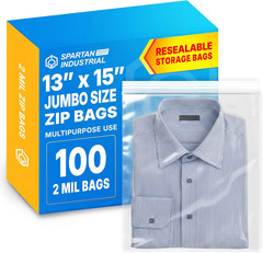 NEW 100 Pack Clear Zip Bags Resealable Plastic Storage Poly Bag 2.0 Mil