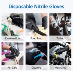 Black Nitrile Examination Gloves 5mil, Heavy Duty 1000 Pieces New (S M L XL)