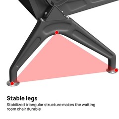 Heavy Duty Airport Waiting Chair Clinic Bench Office Reception Room Salon Black