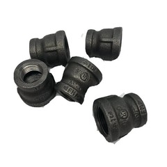 LOT OF 5 INDONESIA 3/4″ X 1/2″ BLACK COUPLING REDUCER IRON PIPE THREADED FITTING