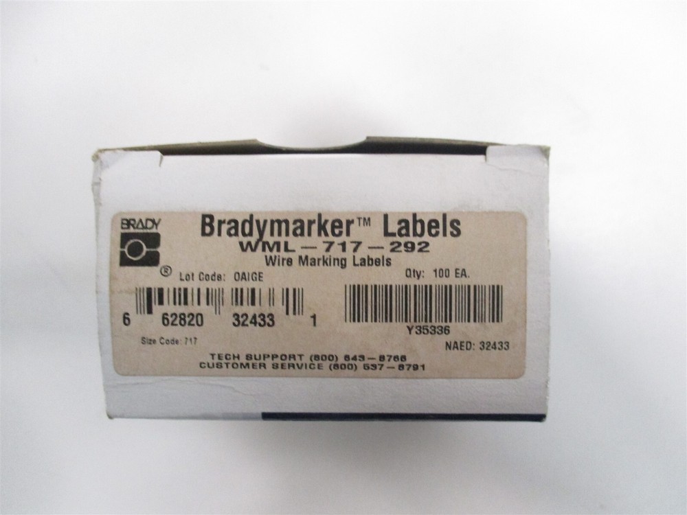 Brady WML-717-292 White Cable Mark Label 1-1/2″ W X 4″ H Box Of 100 Per Sale