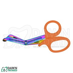 10 EMT Scissors 7.25″ Rainbow Blades with Orange Handle Utility Shears German G